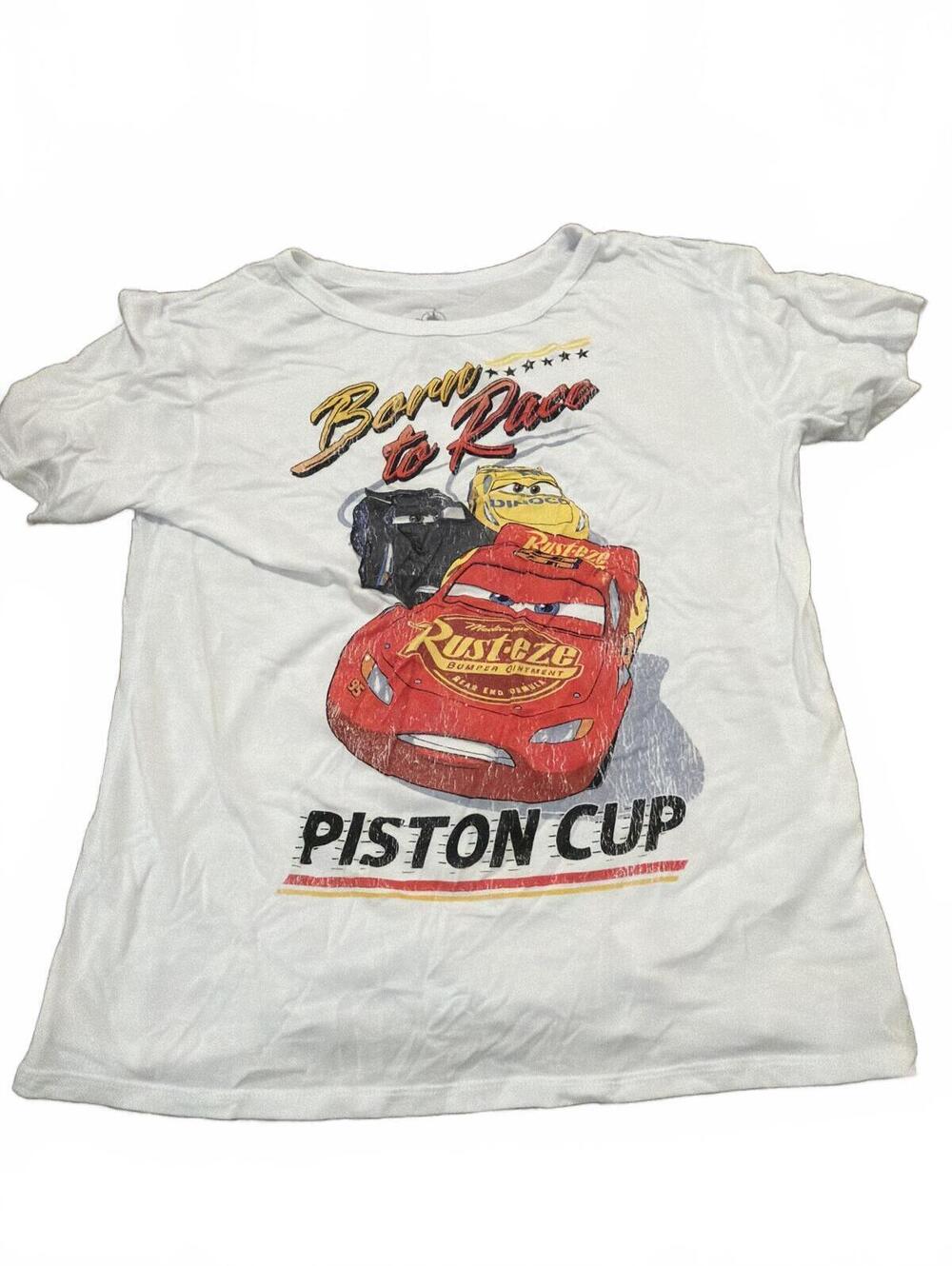 Disney Boys XL Cars White Piston Cup T-Shirt